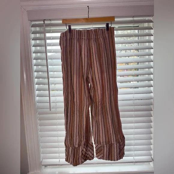 Free People Bohemian Day’s End Stripe Pants - Neutral Combo - Size Medium - Picture 2 of 5